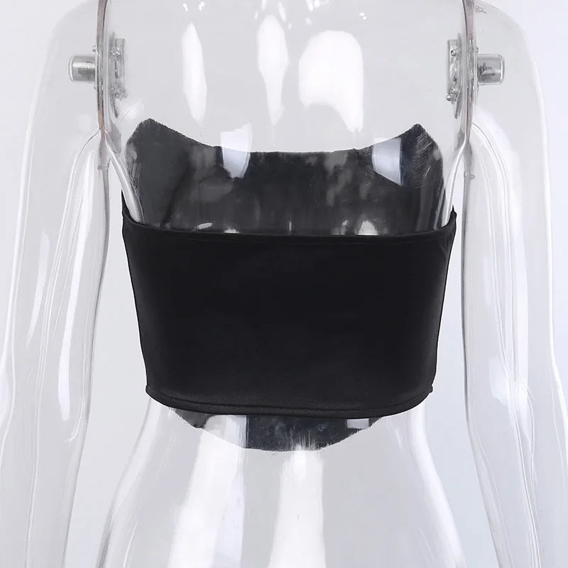 Black waist trainer on a transparent mannequin with a white background back background