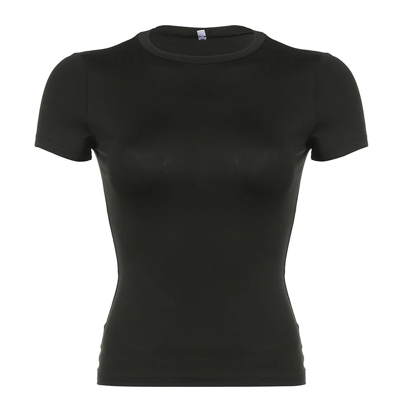 Black t-shirt on a white background