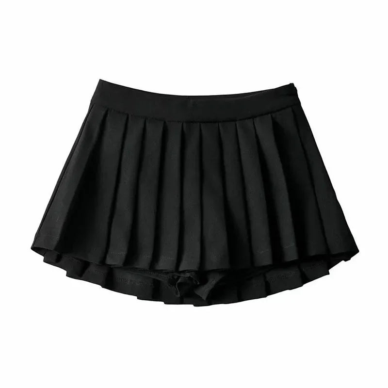 Black pleated skirt on a white background